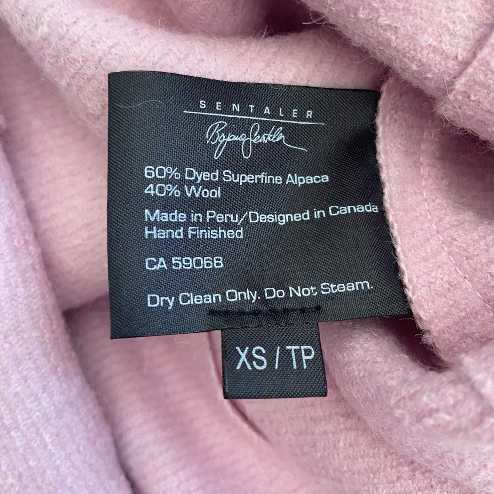 Sentaler Alpaca Wool Coat XS Pink Lightweight Coat Luxury Designer EUC - Picture 8 of 10